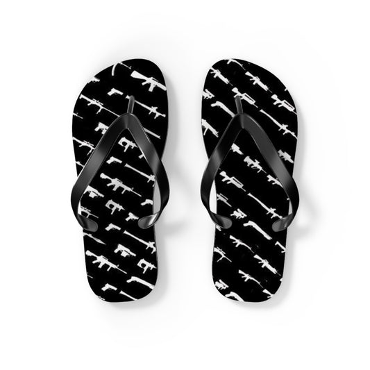 WAVES And SUN Co Sandals Gun Graphic - Flip Flops -Slides Summer Beach BRAND NEW