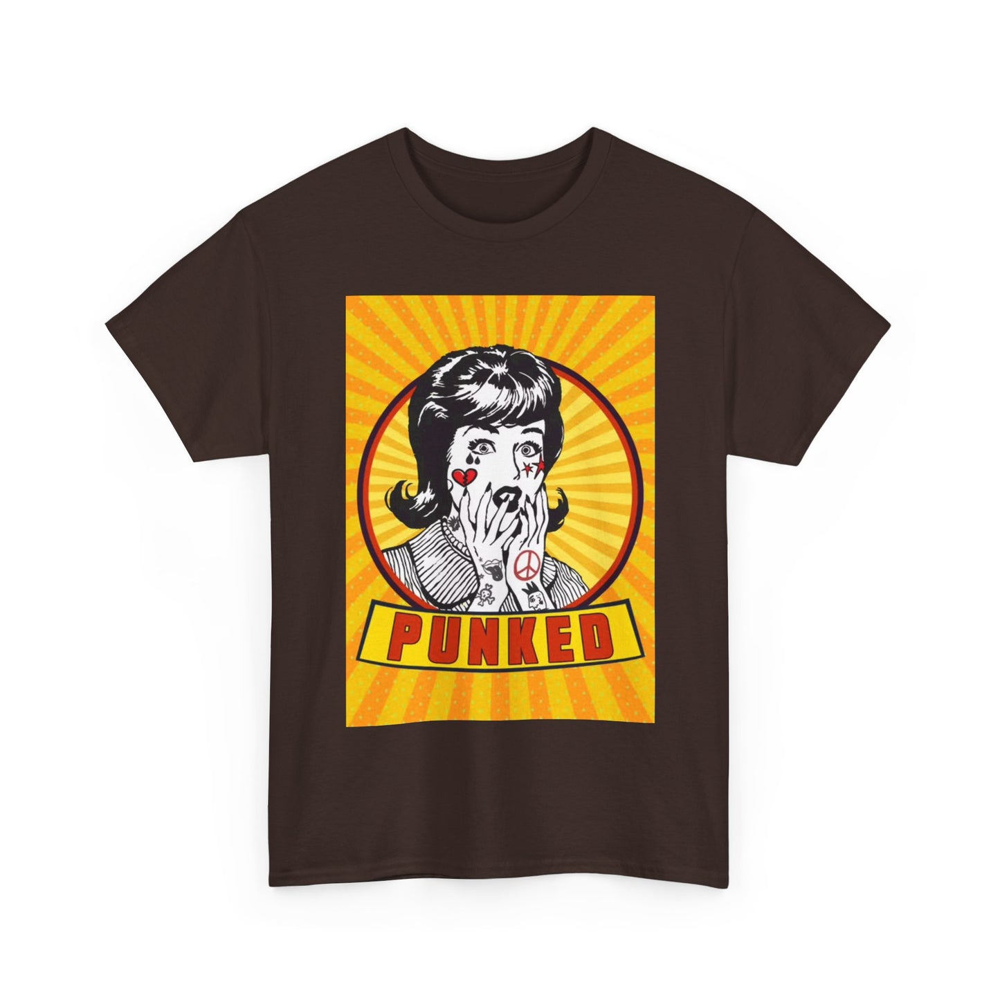 Punked Tshirt Funny Graphic Tattoos 50s Retro Gift Unisex Heavy Cotton Tee