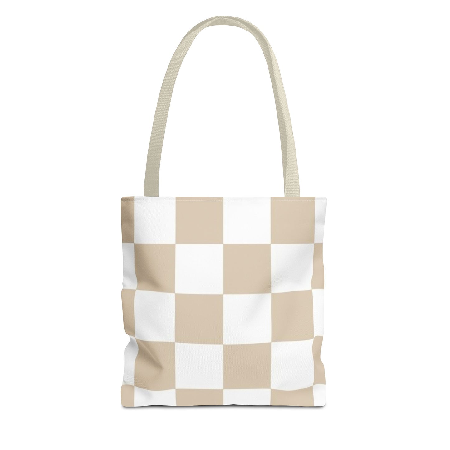Tan Checkered All Over Print BRAND NEW Purse - Pocketbook - Travel Tote Bag