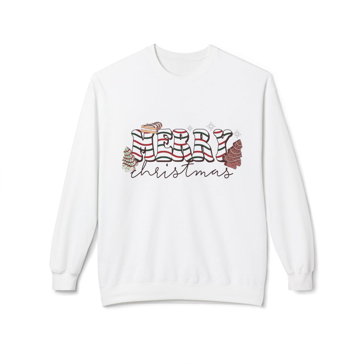Christmas Tree Cakes Sweater Funny NEW Unisex Fleece Crewneck Sweatshirt