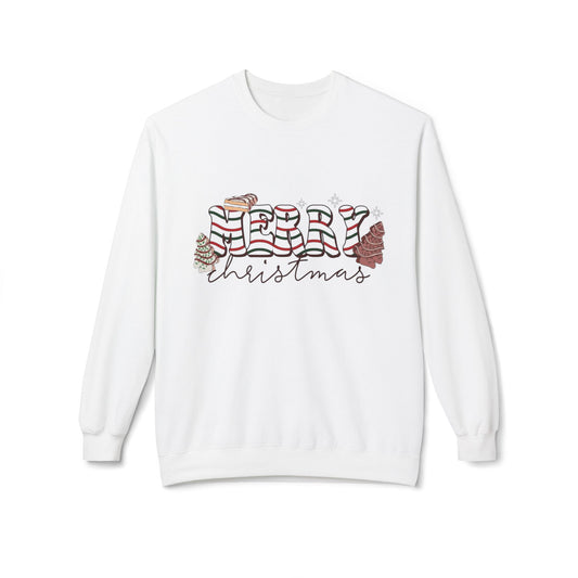 Christmas Tree Cakes Sweater Funny NEW Unisex Fleece Crewneck Sweatshirt