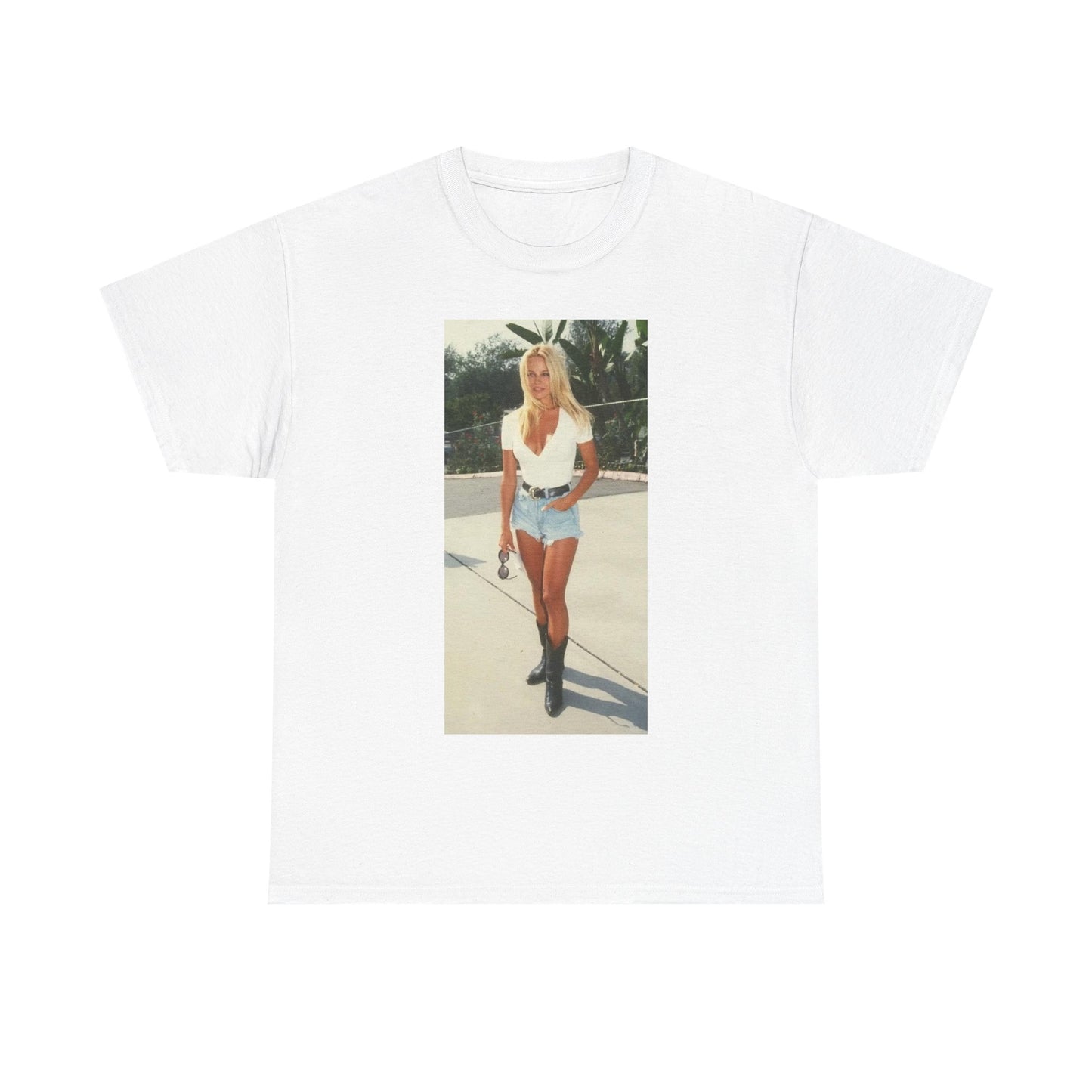 Pam Anderson playboy baywatch boots vintage blonde Heavy Cotton Tee