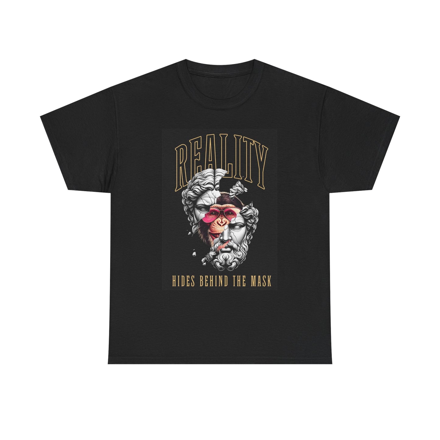Reality Hides Behind The Mask Graphic T Shirt Vintage Unisex Heavy Cotton Tee