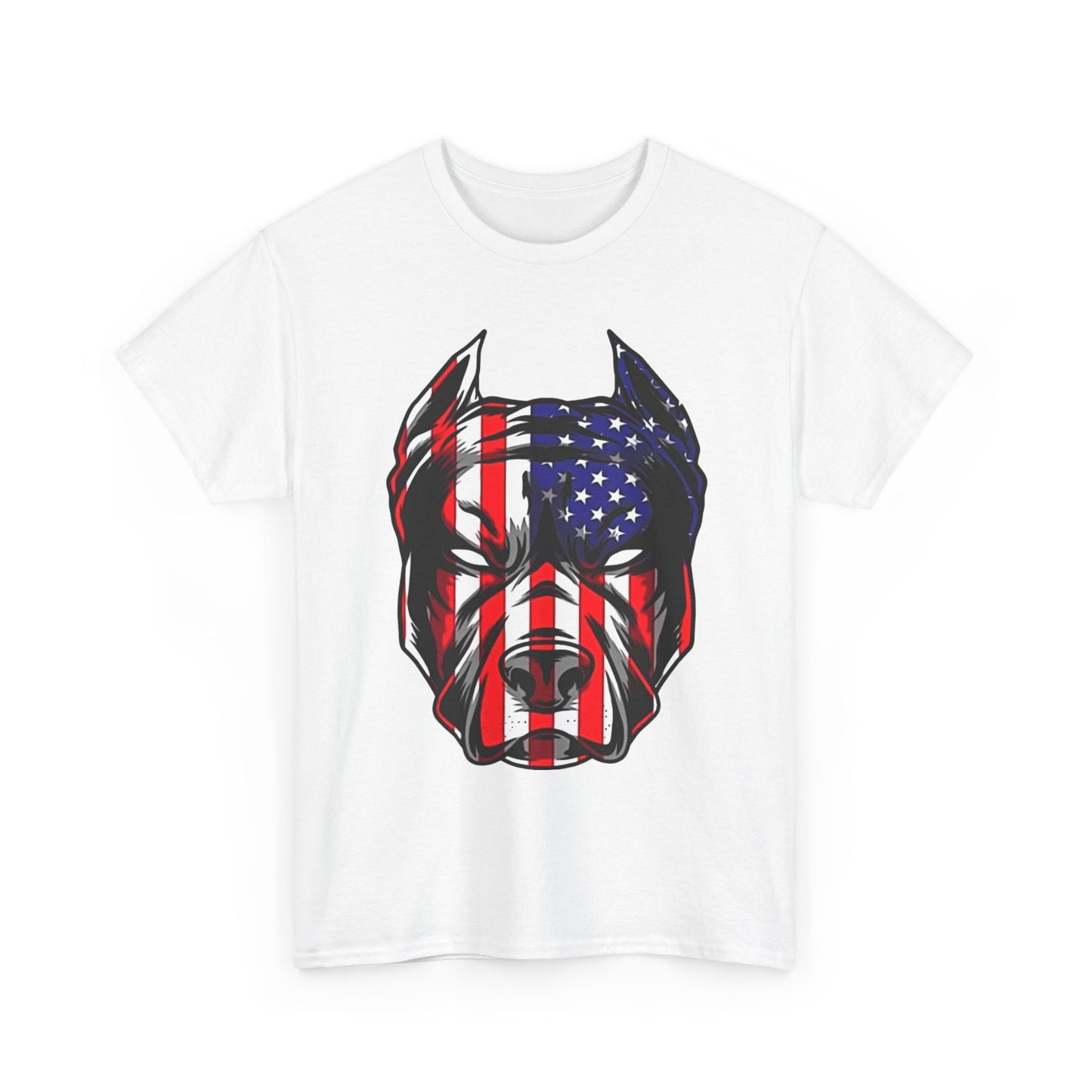 Pitbull American Flag Graphic T Shirt NEW Adult Unisex Heavy Cotton Tee