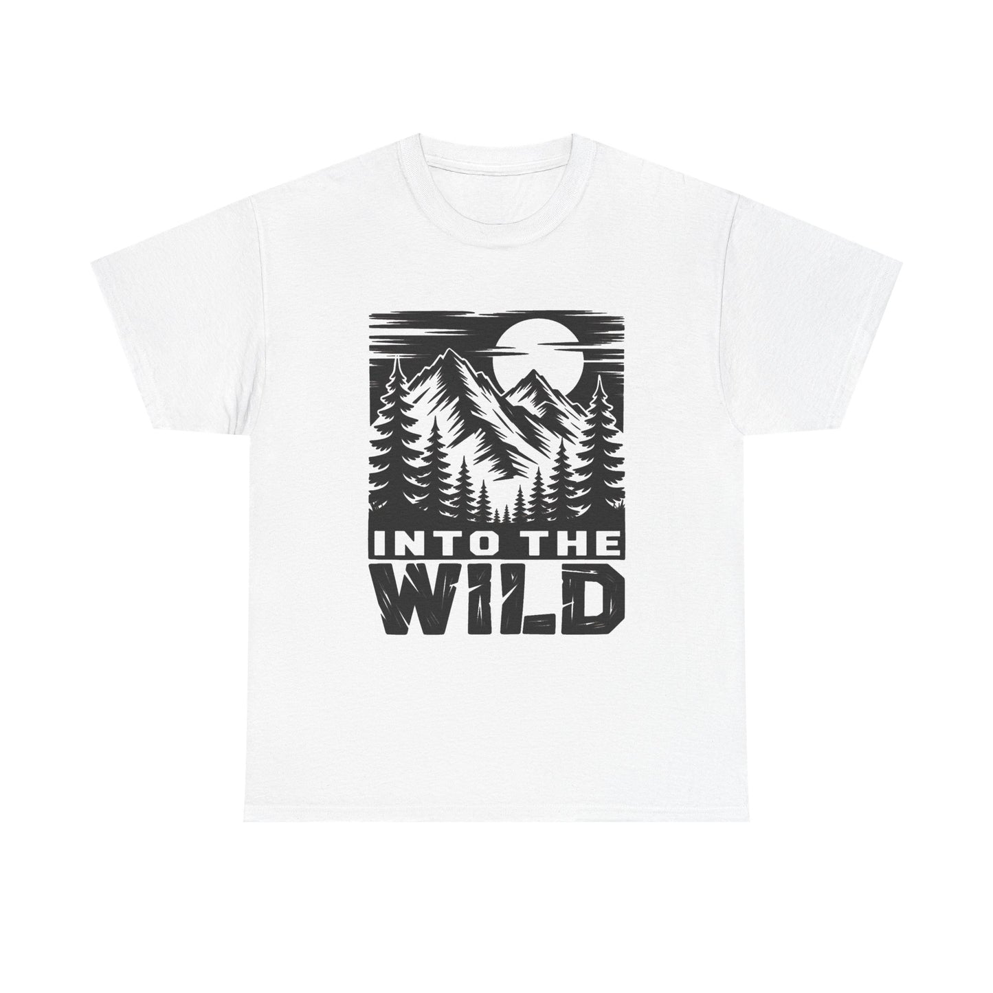 Into The Wild Outdoors Camping Graphic T Shirt Regular Men's Heavy Cotton Tee