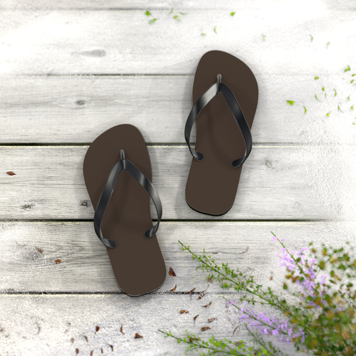 Dark Brown Flip Flops, Sandals Slides, Summer Footwear, Brand New