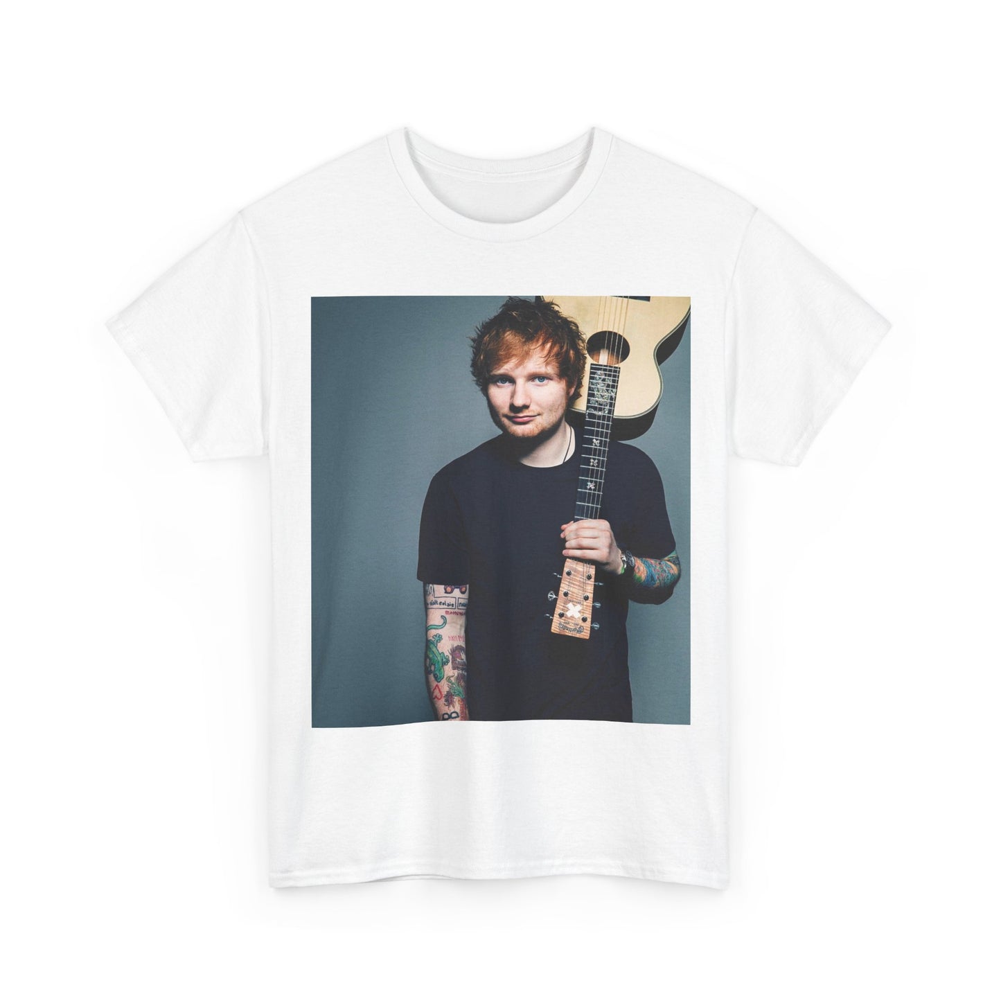 Ed Sheeran Tshirt Guitar Pop Uk London Graphic Music Unisex Heavy Cotton Tee f