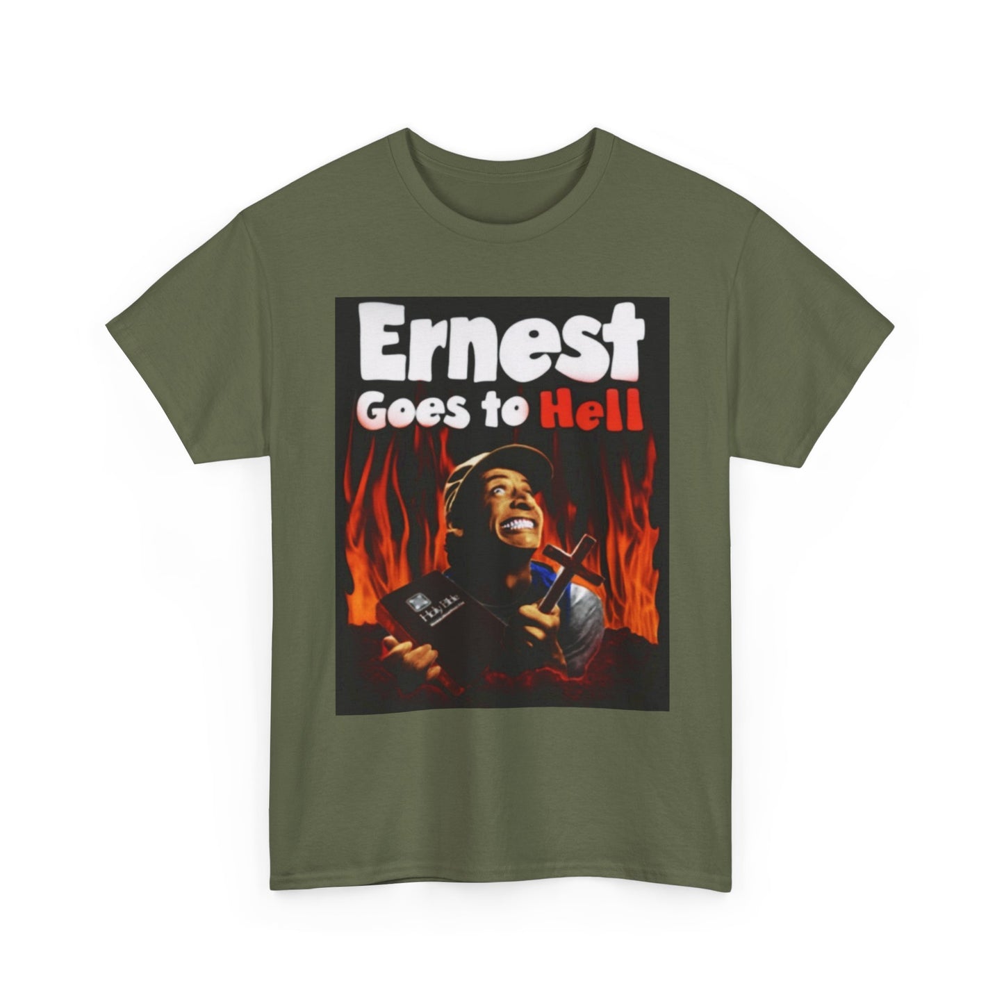 Ernest Goes To Hell Graphic T Shirt Funny Vintage Poster Unisex Heavy Cotton Tee