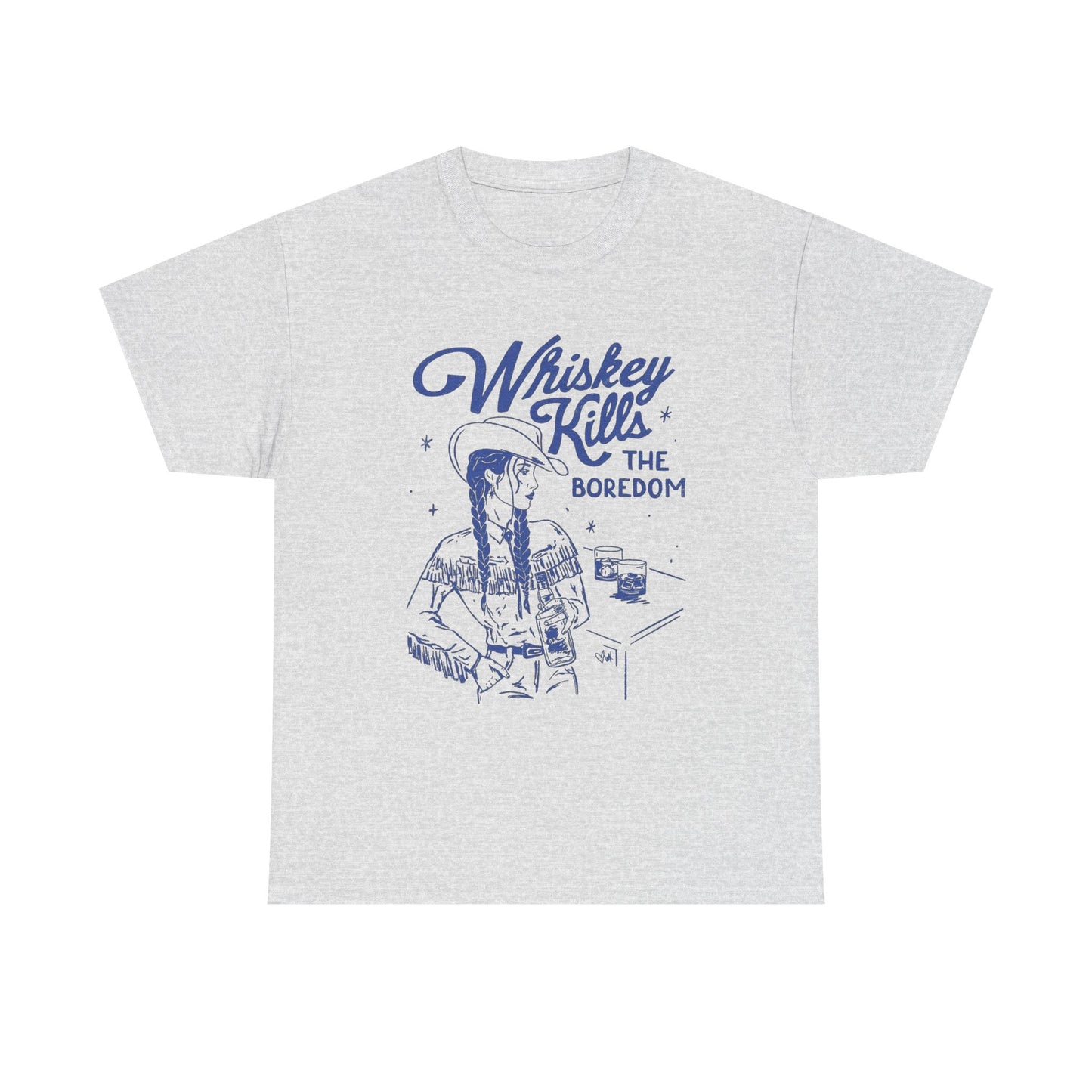 Whiskey Kills The Boredom Graphic T Shirt Unisex Heavy Cotton Tee