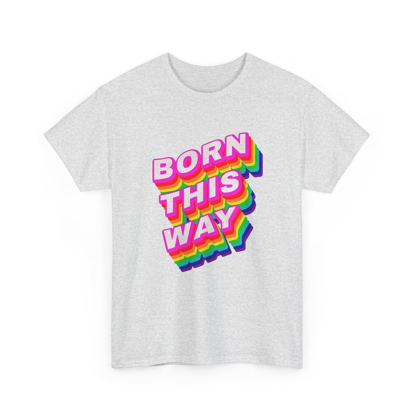 Born This Way Rainbow Flag Graphic T-Shirt Cotton Tee New Gift Vintage