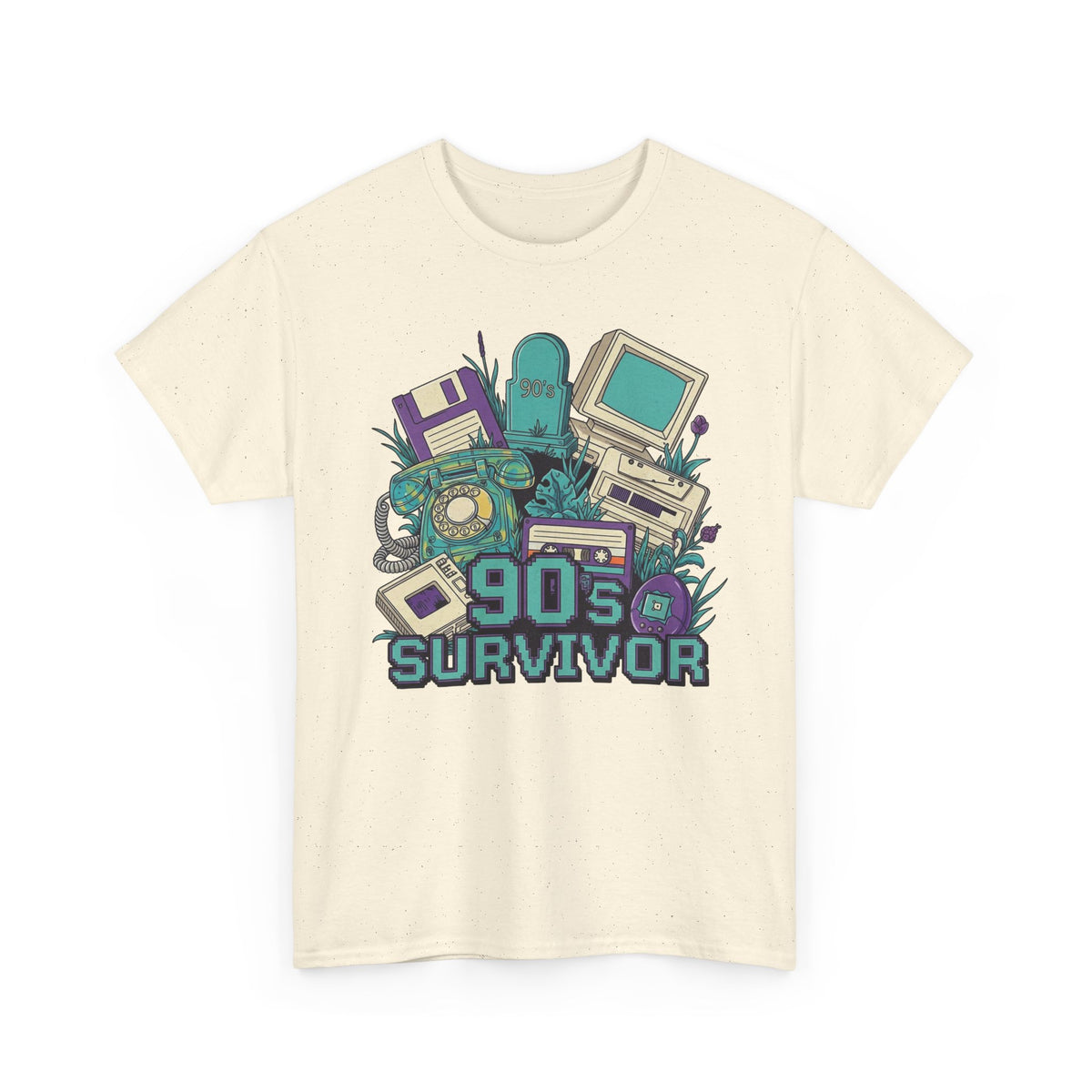 90s Survivor Retro Computer Collage T-Shirt Men's Graphic Tee