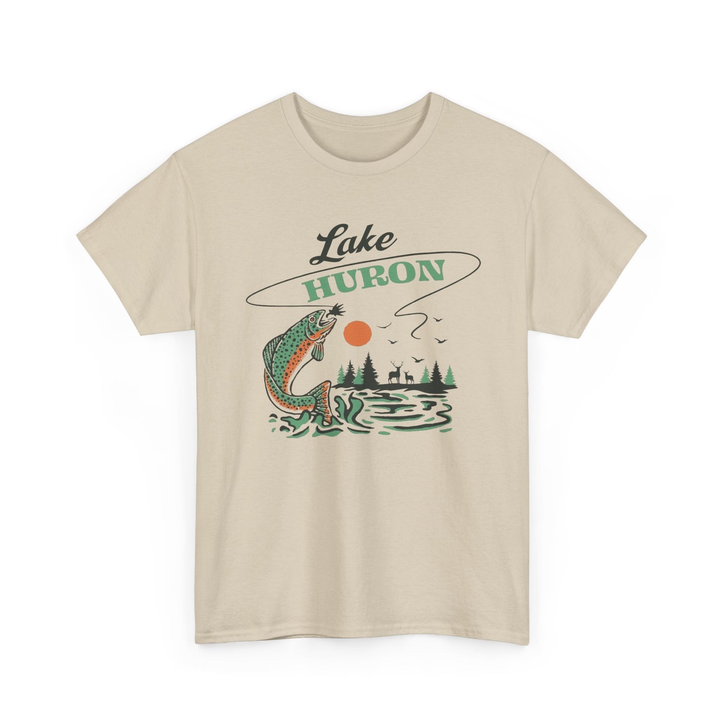 Lake Huron Graphic T Shirt Unisex Heavy Cotton Tee