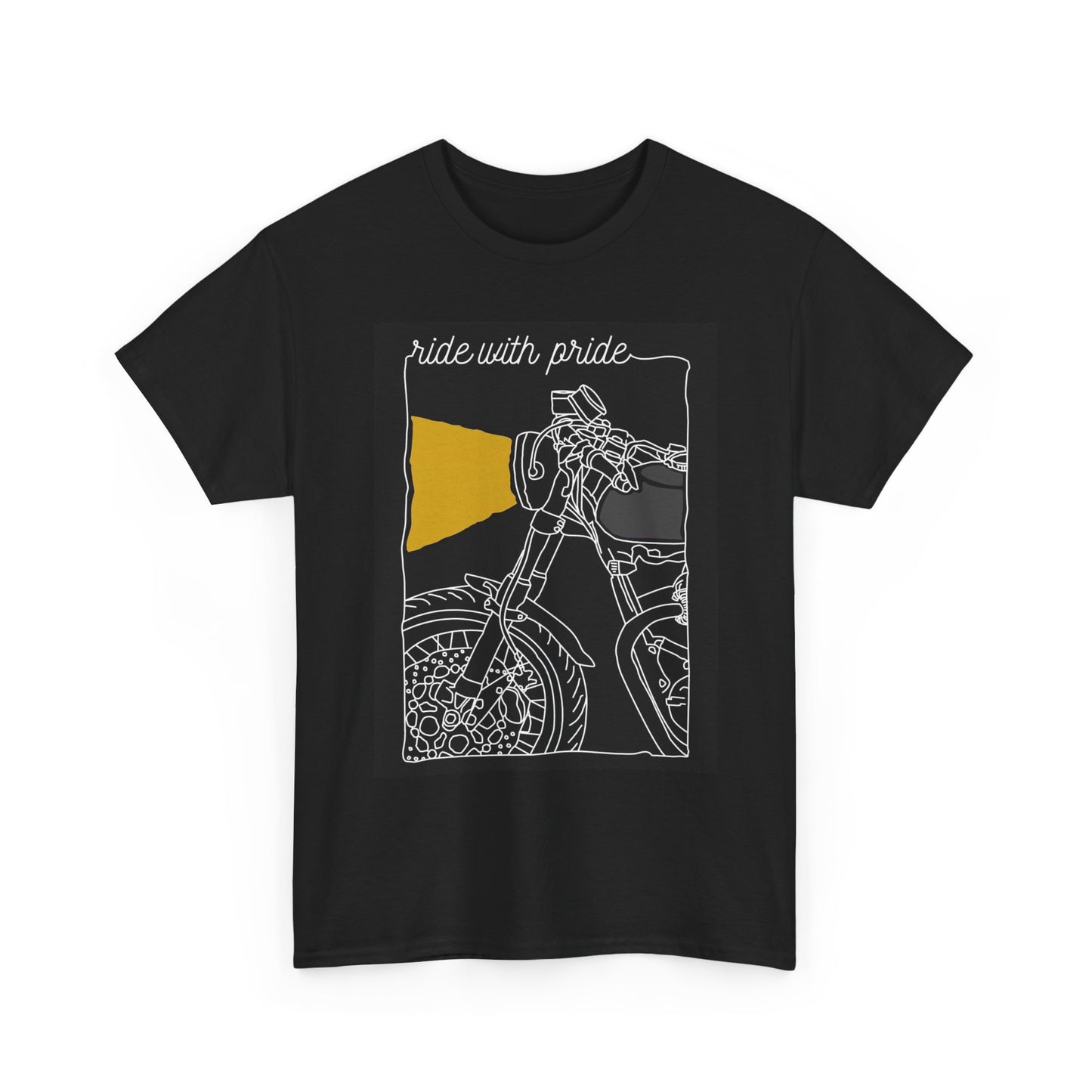 Ride With Pride Graphic T Shirt Vintage Motorcycles Unisex Heavy Cotton Tee