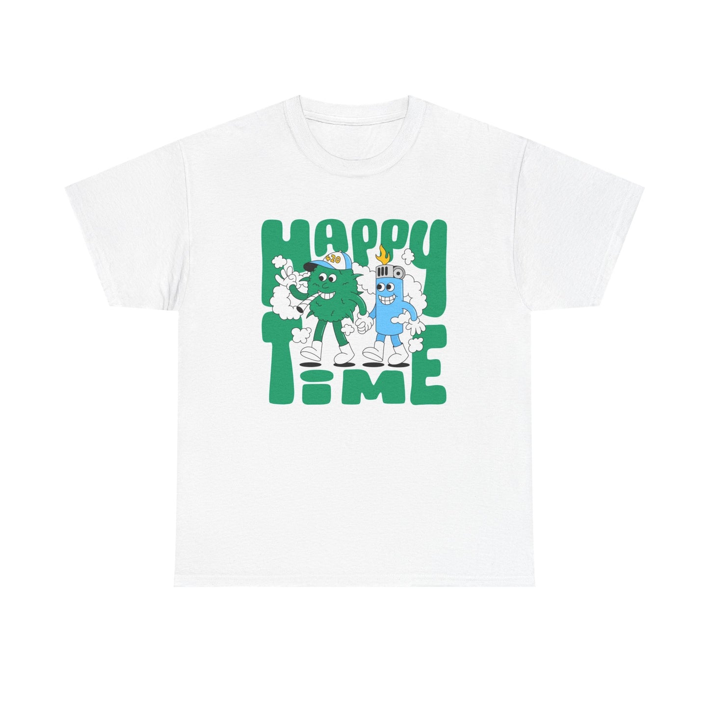 Happy Time 420 Graphic T Shirt Unisex Heavy Cotton Tee