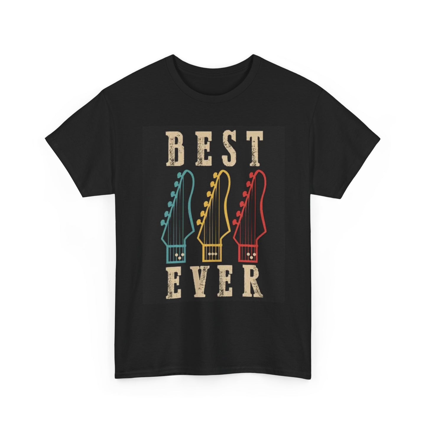 Best Ever Guitar Graphic T Shirt Retro Unisex Heavy Cotton Tee
