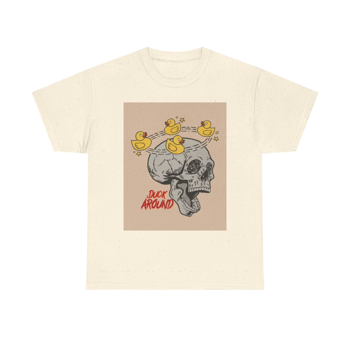 Duck Around Skull Graphic T Shirt Retro Funny Unisex Heavy Cotton Tee