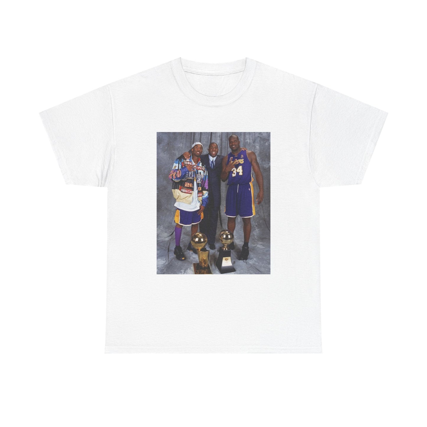 Kobe And Shaq Tshirt Vintage Lakers Retro Dunk Unisex Heavy Cotton Tee magic