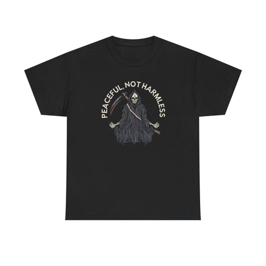 Peaceful Not Harmless Graphic T-Shirt Comfy Cotton Tee Brand NEW