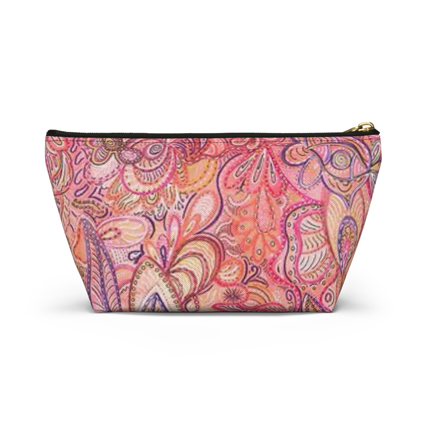 Morrocan All Over Print Travel Bag Multi Color Accessory Pouch w T-bottom Pink