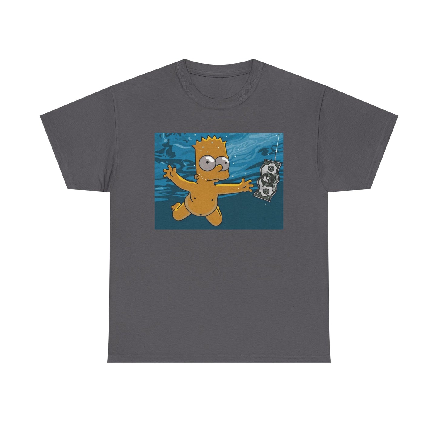 Simpsons T-shirt vintage nirvana retro art funny graphic Unisex Heavy Cotton Tee