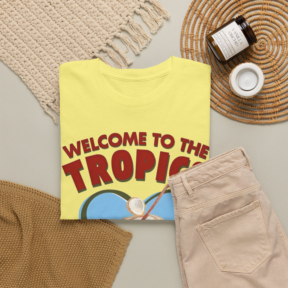 Welcome to the Tropics Coconut Heart T-Shirt Men's Graphic Tee