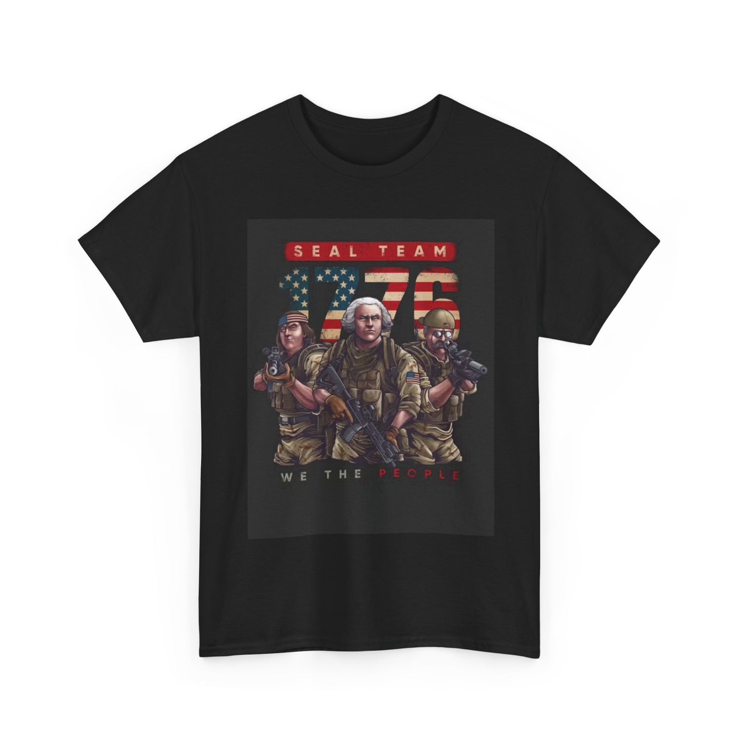 Navy Seals Team Tshirt 1776 America July 4th Flag Unisex Heavy Cotton Tee