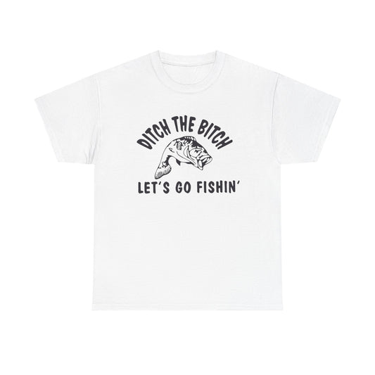 Lets Go Fishing Funny Graphic T Shirt NEW ADULT TEE VINTAGE