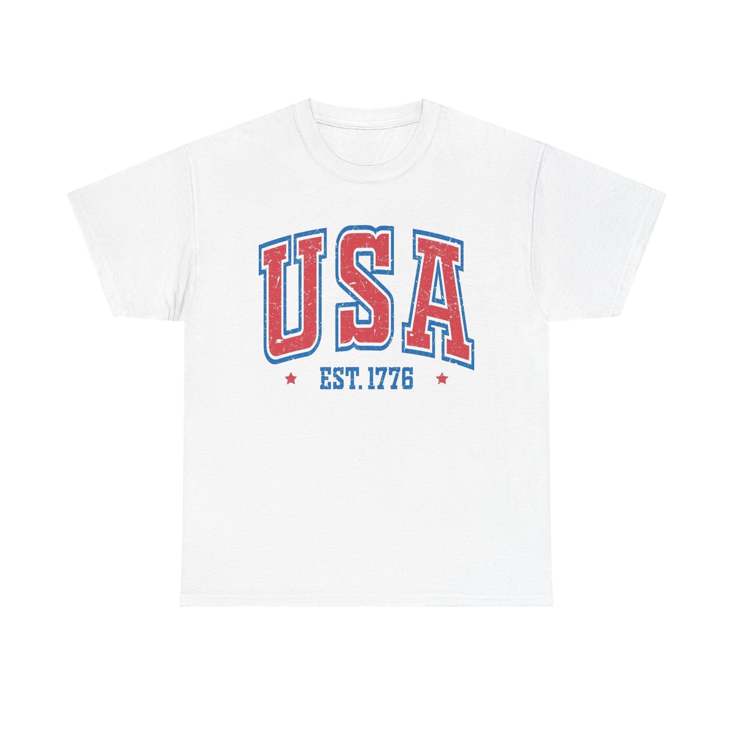 USA 1776 American Flag Graphic T Shirt NEW GIFT Unisex Heavy Cotton Tee Retro