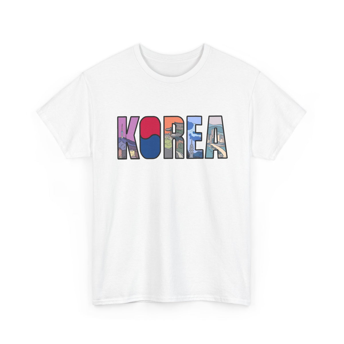 Korea Graphic T Shirt Men's Korean Heavy Cotton Tee