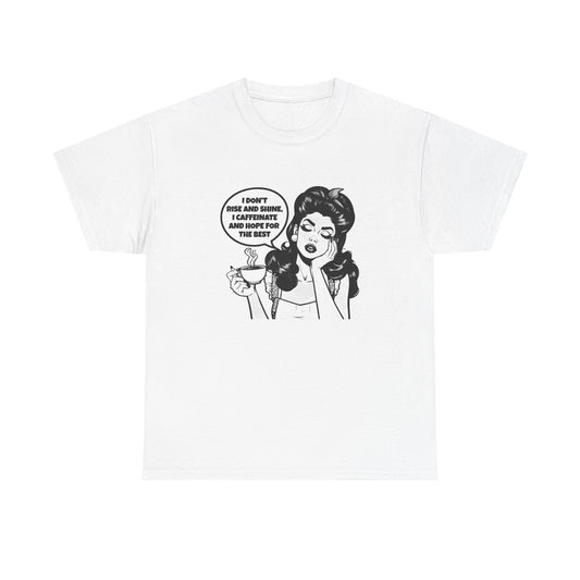 Caffeinate And Hope For The Best Graphic T Shirt Women's Cotton Tee BRAND NEW