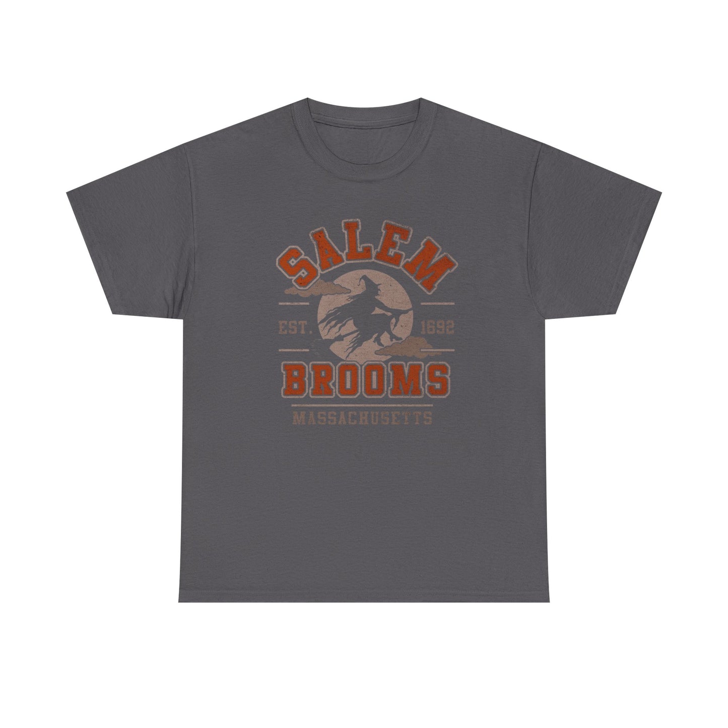 Salem Brooms Spooky Halloween T Shirt Unisex Heavy Cotton Tee