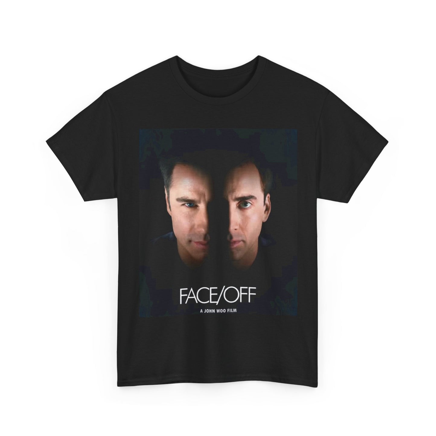 Faceoff Tshirt Cage Travolta Retro Movie Vintage Unisex Heavy Cotton Tee