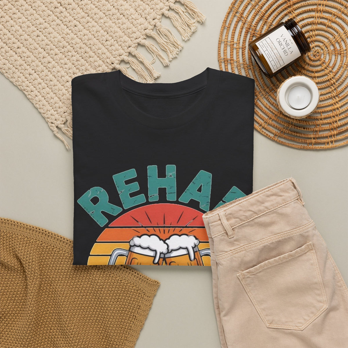 Rehab Is for Quitters Beer Graphic T-Shirt Men's Graphic Tee