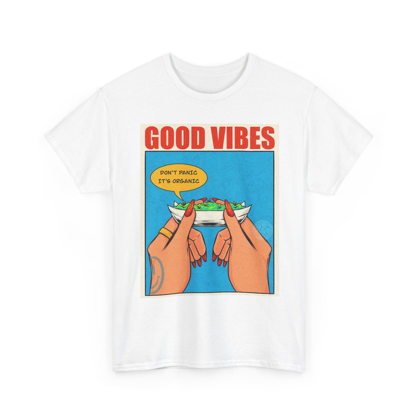 Don't Panic Its Organic Graphic T Shirt Vintage Unisex Heavy Cotton Tee