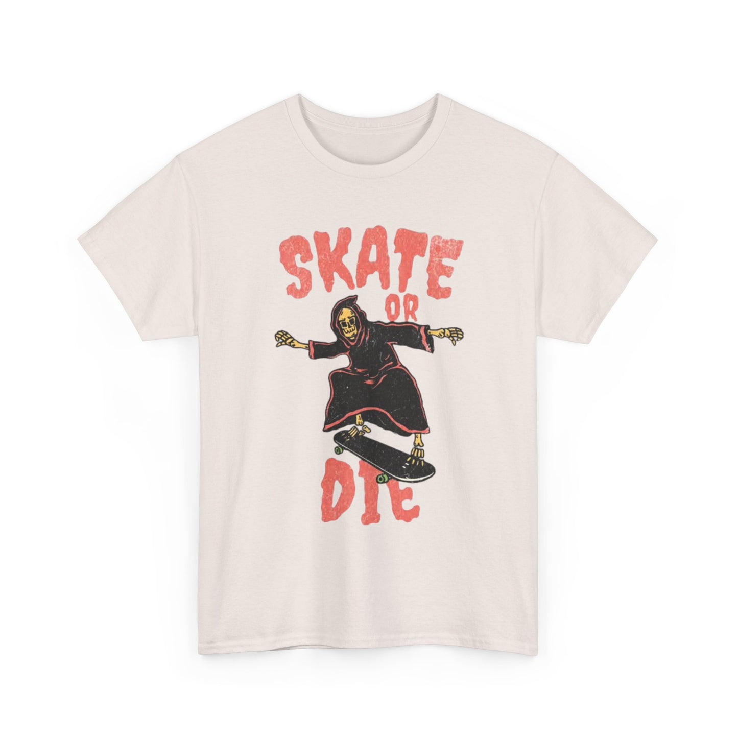 Skate Or Die Shirt Retro Skateboarding Dunks Skeleton Unisex Heavy Cotton Tee