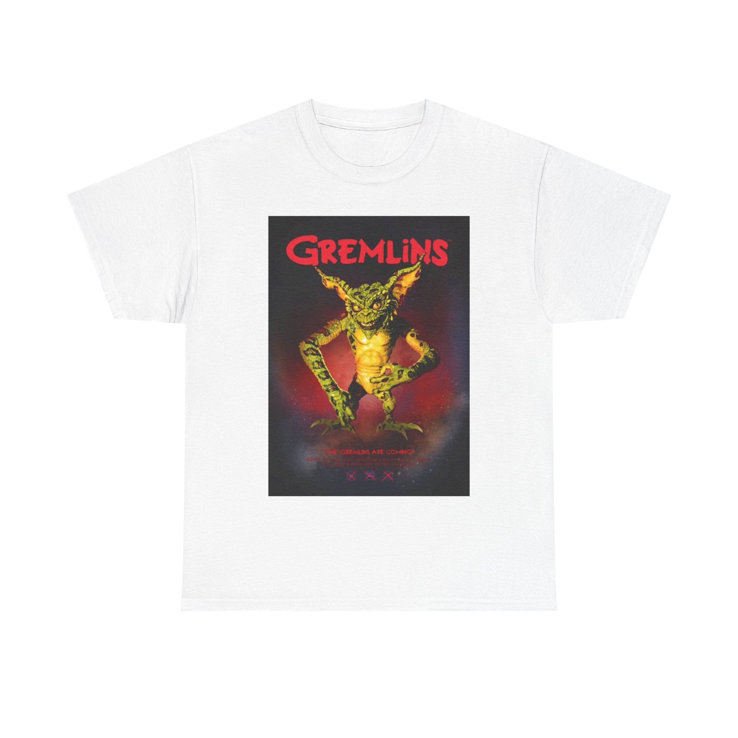 Gremlins Tshirt Vintage Christmas Movie Poster Retro Unisex Heavy Cotton Tee xx