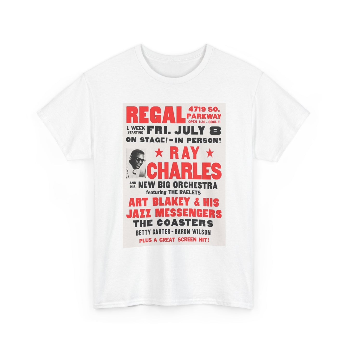 Ray Charles Graphic T Shirt Vintage Poster Unisex Heavy Cotton Tee