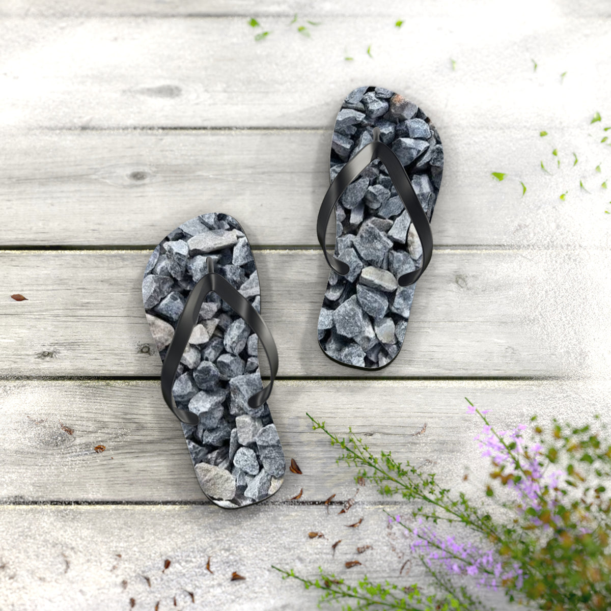 Stones Summer Sandals, Beach Shoes, Vacation Flip Flops, Pool Slides