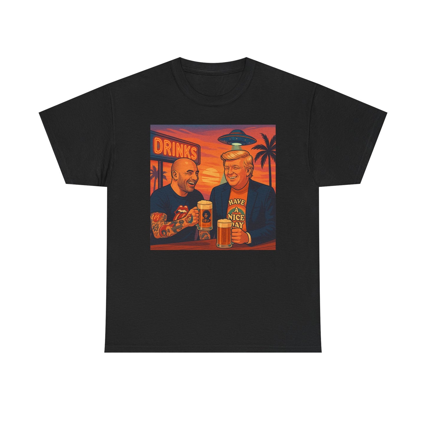 Rogan Have A Nice Day Graphic T Shirt Trump JRE Funny Unisex Heavy Cotton Tee