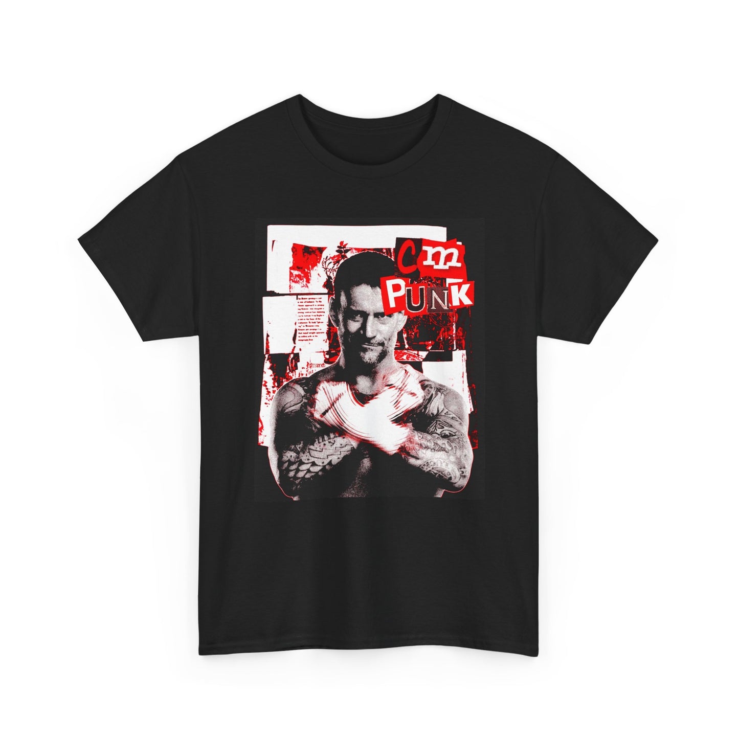 CM Punk Graphic T Shirt Vintage Wrestling Retro WWE Unisex Heavy Cotton Tee