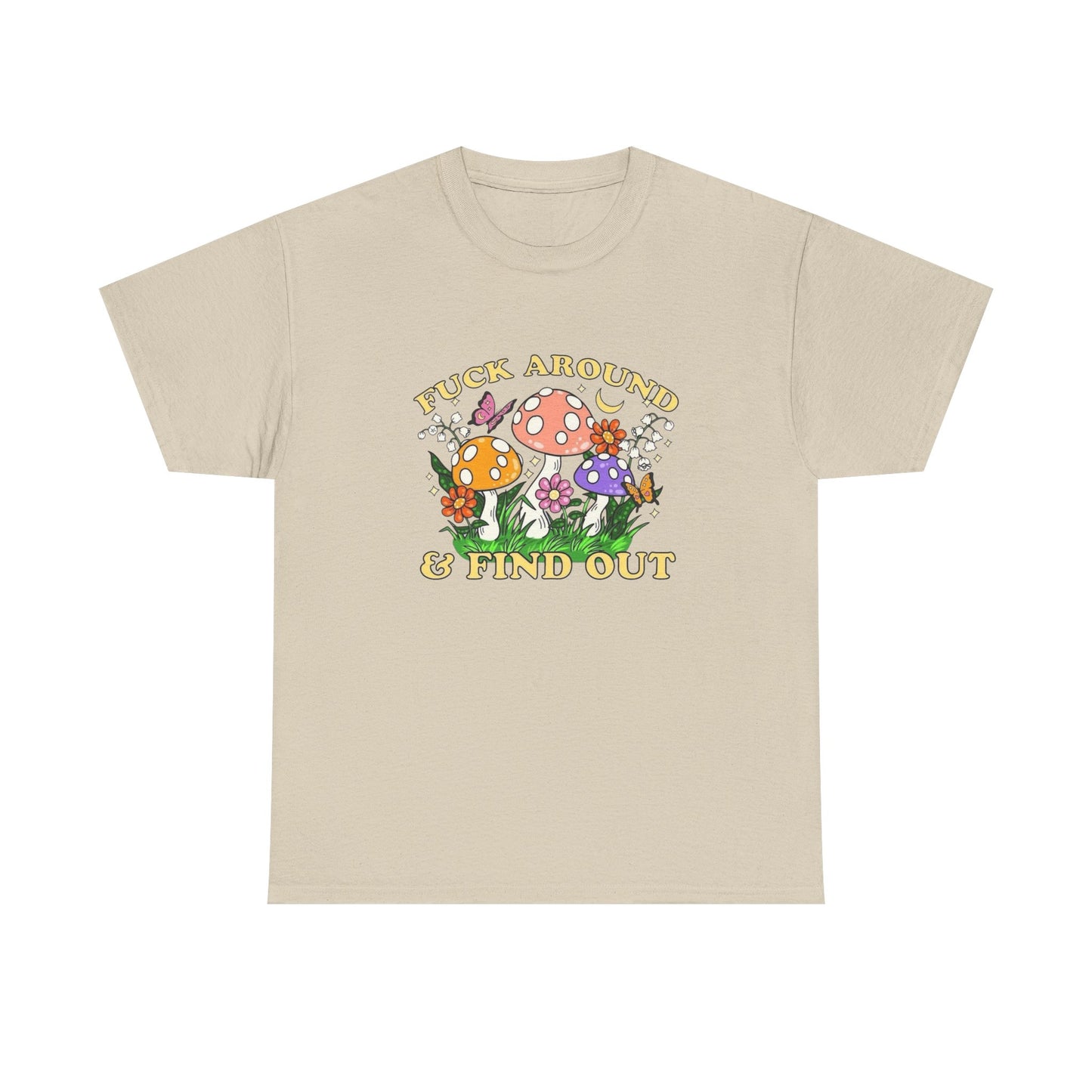 Funny Mushroom Trip Graphic T Shirt Unisex Heavy Cotton Tee