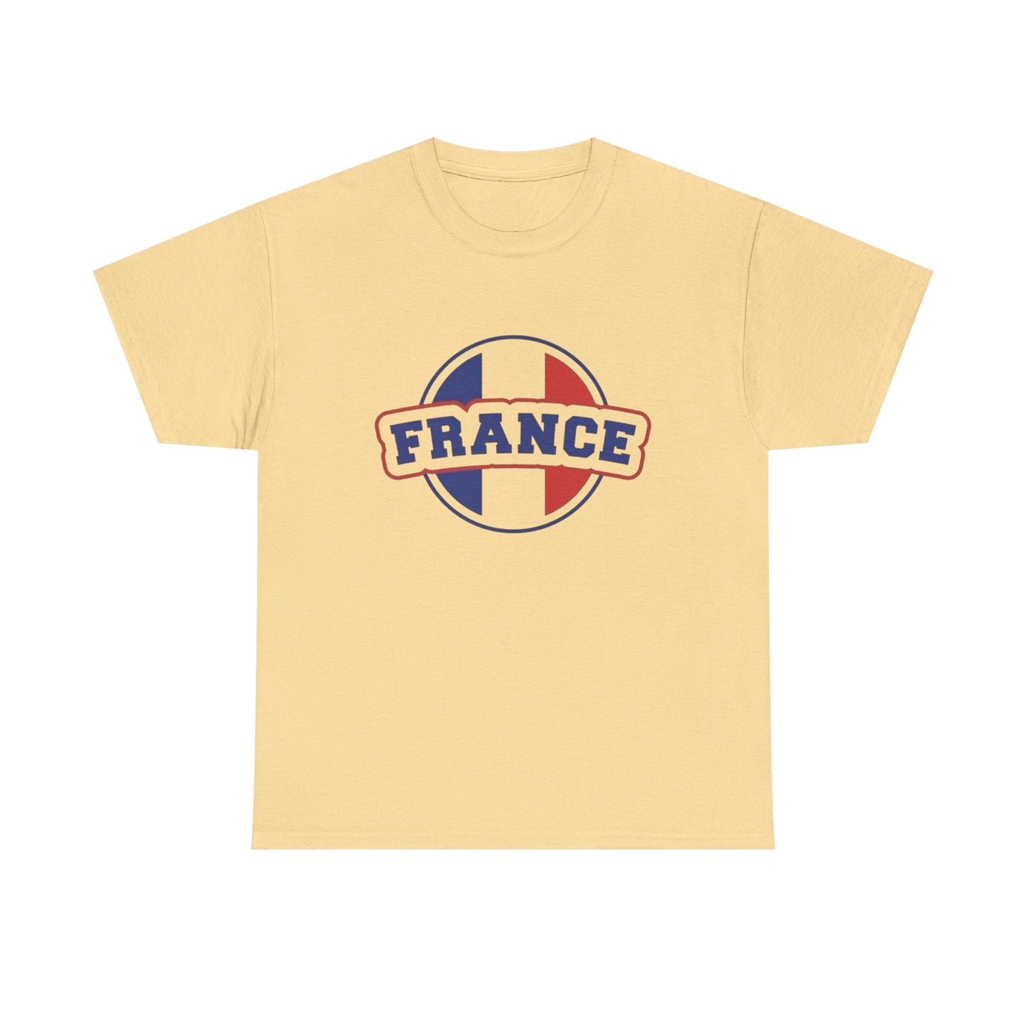 France Logo Flag Graphic T Shirt NEW GIFT Unisex Heavy Cotton Tee