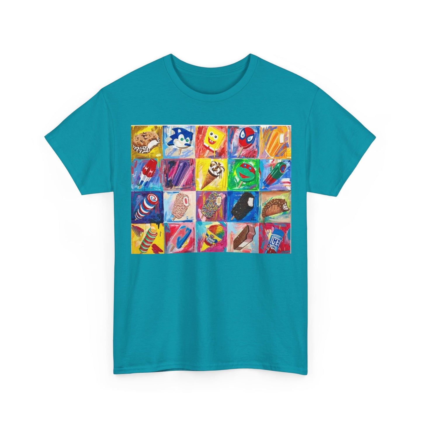 Ice Cream T-shirt Vintage Menu Nostalgia retro art Unisex Heavy Cotton Tee