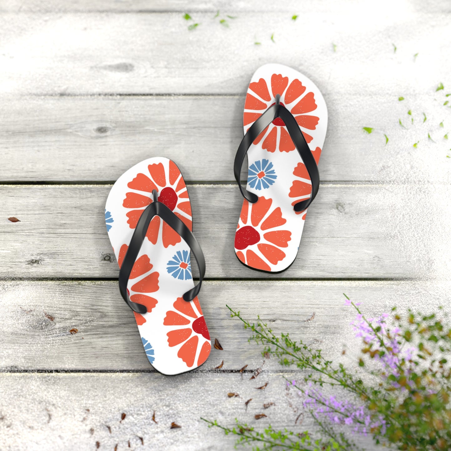 Tropical Flowers Beach Sandals Summer Flip Flops Slides BRAND NEW