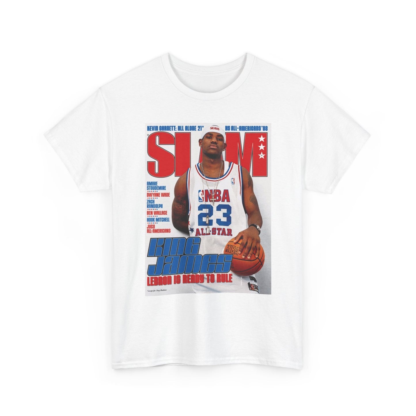 Lebron James Slam Cover Graphic T Shirt Retro Unisex Heavy Cotton Tee