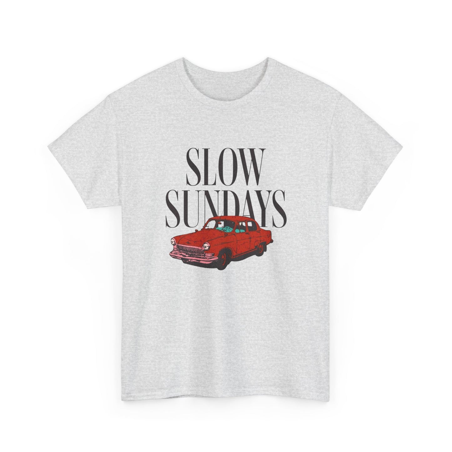 Retro Slow Sundays Graphic T Shirt NEW Unisex Heavy Cotton Tee