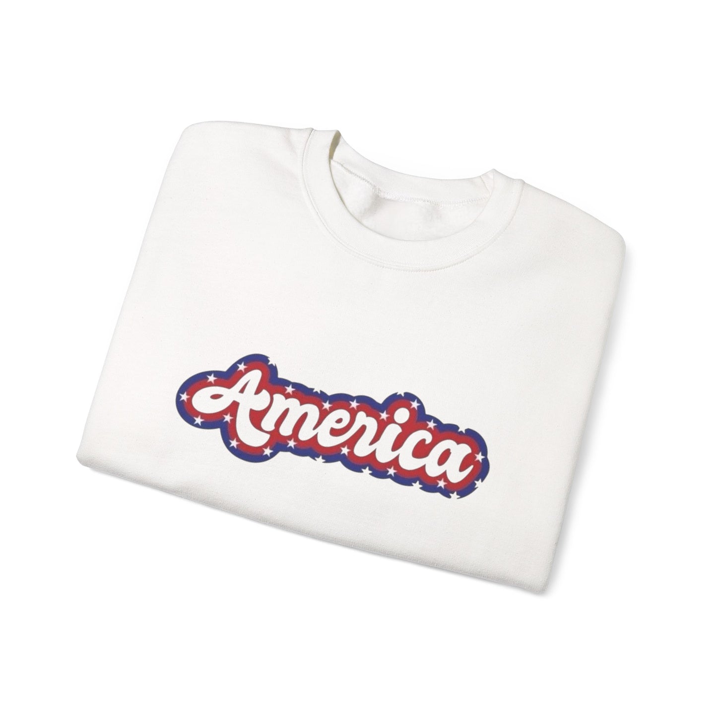 America Graphic Retro Sweater NEW Unisex Heavy Blend™ Crewneck Sweatshirt