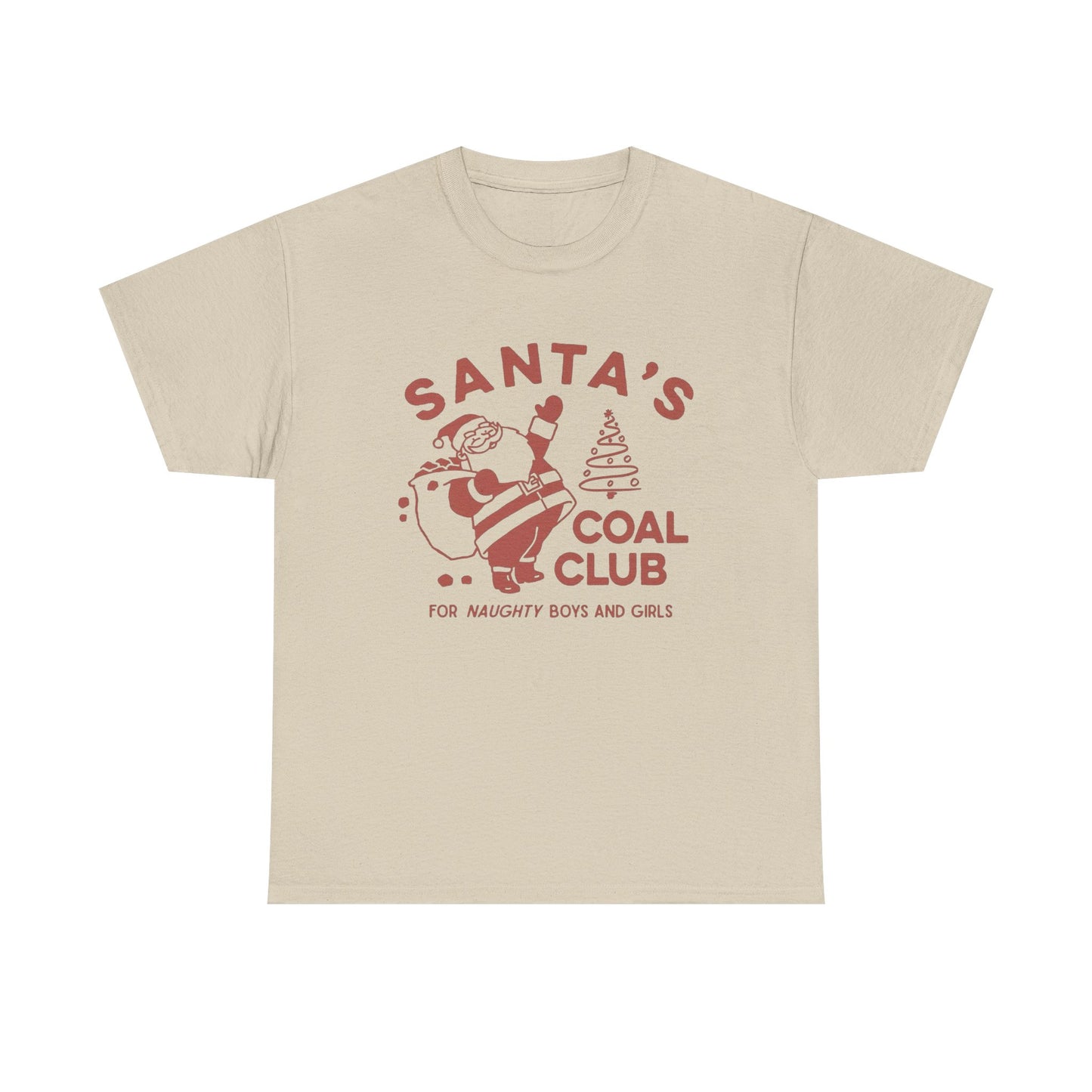 Santa's Coal Club Funny Christmas Graphic T Shirt Unisex NEW Heavy Cotton Tee