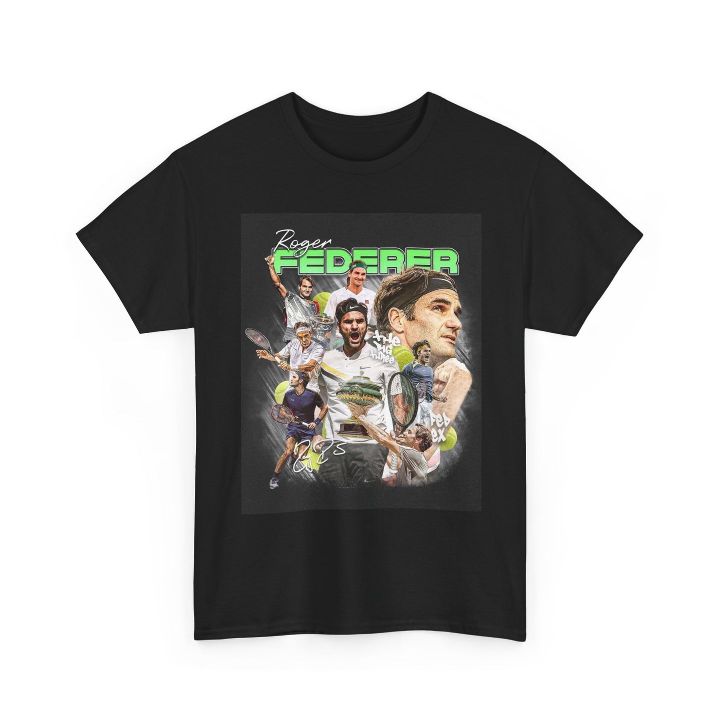 Roger Federer Tennis Graphic T Shirt Vintage Unisex Heavy Cotton Tee