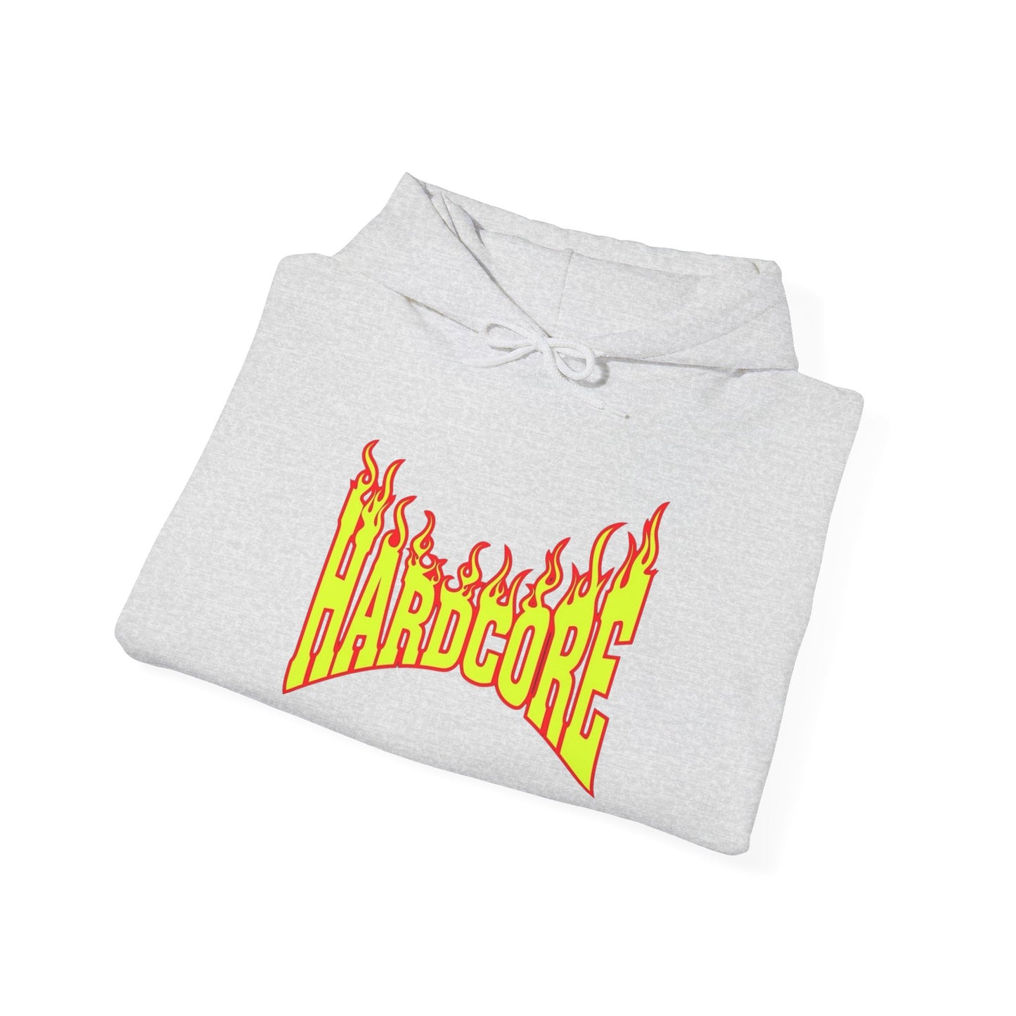 Hardcore Flame Logo Retro Graphic Hoodie Unisex Heavy Blend™ Hooded Sweatshirt